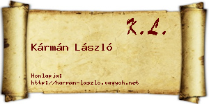 Kármán László névjegykártya