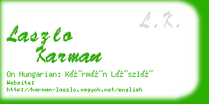 laszlo karman business card
